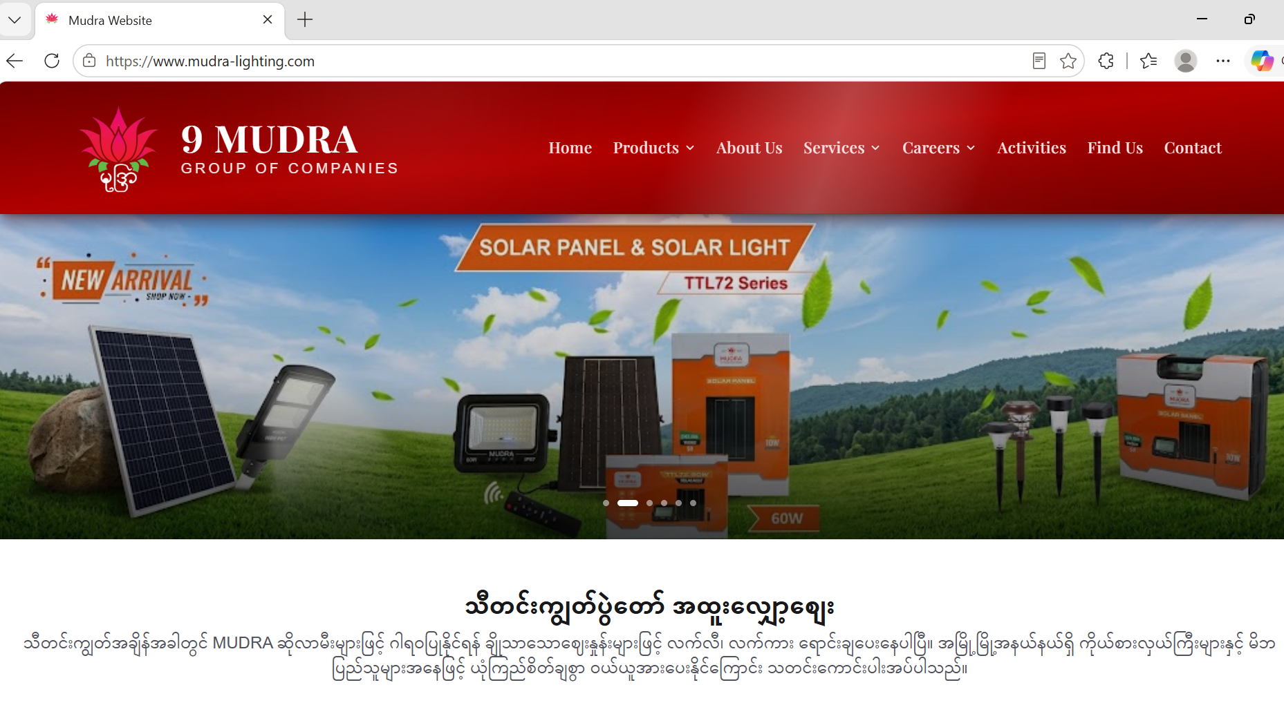 Website developed for 9 Mudra Group of Companies